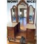 Circa 1930's Deluxe Dresser w/FULL LENGTH CENTER MIRROR!!