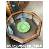 OCTAGON TABLE WITH BEVEL GLASS TOP
