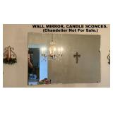 WALL MIRROR AND SCONCE SET