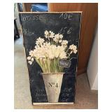 NEAT CHALK BOARD WITH FLORAL THEME