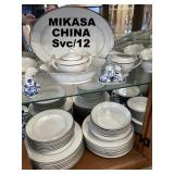 MIKASA "CLASSIC PLATINUM" PATTERN, SVC/12 + SERVING PCS
