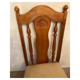 6 SIMPLE & ELEGANT SOLID WOOD CHAIRS, UPHOLSTERED SEATS