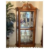THIS DISPLAY CABINET FEATURES A UNIQUE SLIDING FRONT DOOR. VERY NICE!!