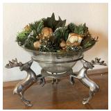 NEAT LOOKING DISH WITH BUCKS HOLDING IT