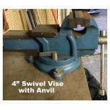 4" SWIVEL VISE With ANVIL. As Is.