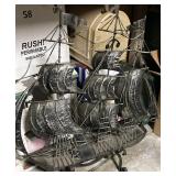 METAL SAILING SHIP ON STAND