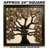 HAND CARVED WOOD!! ABOUT 24" SQUARE. TWO OF THESE!!