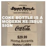 BACK OF COKE METAL SIGN