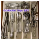 GORHAM 18/8 STAINLESS FLATWARE. ABOUT $1,000 REPLACEMENT.