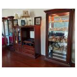 2 DELUXE LIGHTED DISPLAY CABINETS; TV ARMOIRE