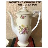 SCARCE MORIMURA BROTHERS/NORITAKE 1940s CHOCOLATE POT. The M became N in the wreath from 1953 onward