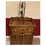 "DRY SINK" CABINET; WINE BOTTLE RACK