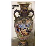 FINE OLD ORIENTAL VASE. BASE-RELIEF ORNAMENTATION ALL OVER. AGE UNKNOWN