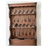 STERLING SILVER SPOONS. SPOON RACK
