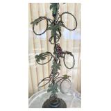WROUGHT ART IRON WINDE BOTTLE TREE RACK
