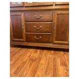 LOTS OF STORAGE BELOW IN DRAWERS AND BEHIND DOORS