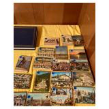PRINTS ON WOODEN BOARD. POSTCARD SIZE.