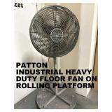 PATTON INDUSTRIAL STAND FAN ON ROLLING BASE