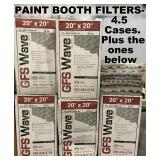 20x20" PAINT BOOTH FILTERS, 3.5 CASES PLUS THOSE ON TOP OF THE BOX ON RIGHT