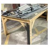ANOTHER NICE WORKTABLE, METAL WALL STUD MATERIAL ON TOP