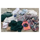 SHEETS SETS, SHEETS, PILLOW CASES, CLOTH PIECES. See Auction Listing
