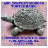 MCM VINTAGE TURTLE BANK by UNIVERSAL STATUARY, 1959