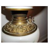 CHASED BRASS WORK AT CENTER OF LAMP
