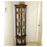 LIGHTED DISPLAY CABINET, GLASS SHELVES