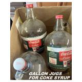 GALLON COKE SYRUP BOTTLES. RETIRED DECADES AGO.