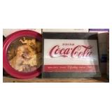 COCA-COLA SIGN AND TRAY.