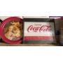 COCA-COLA SIGN AND TRAY.