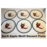 Apple Motif Cake Plates, Berry Bowl, Napkin Hoolder