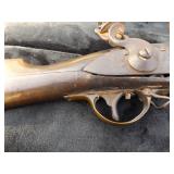 PRE CIVIL WAR CONTACT FLINT LOCK MUSKET Unknown Maker -, HAS ROD WITH - 28"; BARREL -32" TOTAL LENGT