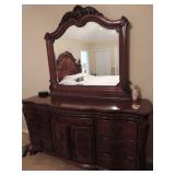 Lexington Collection (LC) - DRESSER & MIRROR - DARK WOOD- DRESSER - 72" X 20" X 38"h & MIRROR 54"W X 50" H , also have matching bed night stands & entertainment cabinet