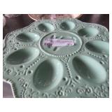 Teal celebrate it egg plate