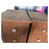  VINTAGE 2 DRAWER BEDSIDE TABLES 17 X 13 X 17  QTY 2