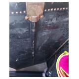 Vintage STEAMER TRUNK Black, 5 DRAWERS &  WOOD HANGERS, MARKED H L R - DENVER, CO. 41X 22 X 22 