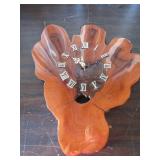 Very nice wood wall clock, 19 X18  needs batteries