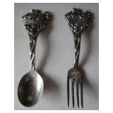 Wallace NOAH ARKS Silver plated fork and 2 spoons 