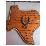 Texas shape wall art made BARBED WIRE COLLECTION,