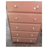Grey chest of drawers, 5 drawer in good condition 49x34x18