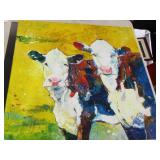 WESTERN ART - HEREFORD CATTLE by GEORGE H. JONES 24*24