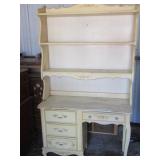 White VANITY 4 drawer 3 SHELVES - 2 piece needs cleaned but sturdy good shape
