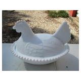 Milk Glass CHICKEN ON A NEST