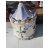 CAROUSEL COOKIE JAR CHIPPED, 