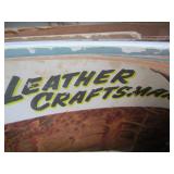 LEATHER TOOL BAG WITH SEVERAL LEATHER TOOLS 