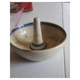 MARSHALL POTTERY RING HOLDER, BLUE STICKER, SIGNED