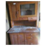 VINTAGE CARBINET/ HOOSIER ? W/ ROLLDOWN BIN - HAS DRAWERS & DOORS -plenty of storage space - HT- 66"