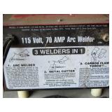 WELDER - 3 WELDERS IN ONE, 115 volt , 70 amp welder PLUS WELDER HELMET