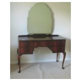 Beautiful VINTAGE Vanity ( 43W X 30H X 18D) 5 DRAWERS with ORNATE Mirror - Mint condition